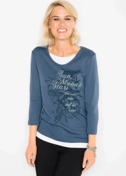 2 in 1 Baumwoll-Shirt, 3/4-Arm