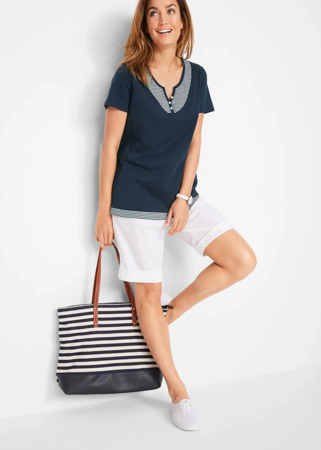 2 in 1 Shirt aus Bio-Baumwolle, kurzarm