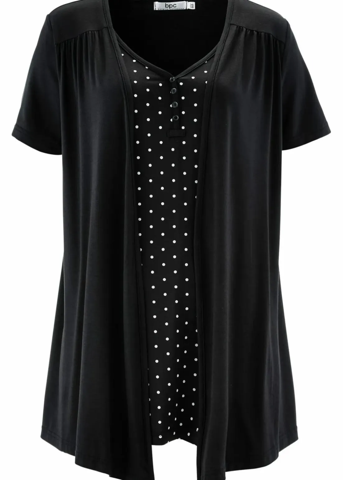 2 in 1 Shirt mit V-Ausschnitt, kurzarm