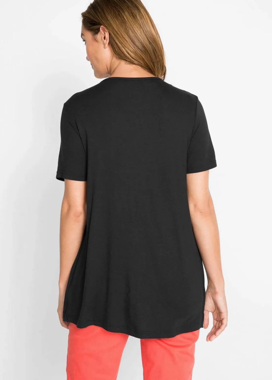 2 in 1 Shirt mit V-Ausschnitt, kurzarm