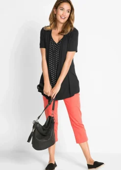 2 in 1 Shirt mit V-Ausschnitt, kurzarm