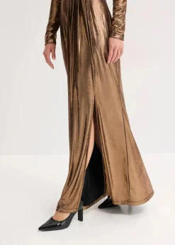 Abendkleid aus feinem Jersey mit Glanz
