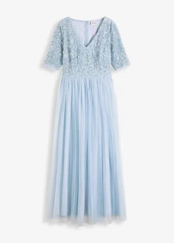 Abendkleid aus zartem Tüll mit Paillettenstickerei