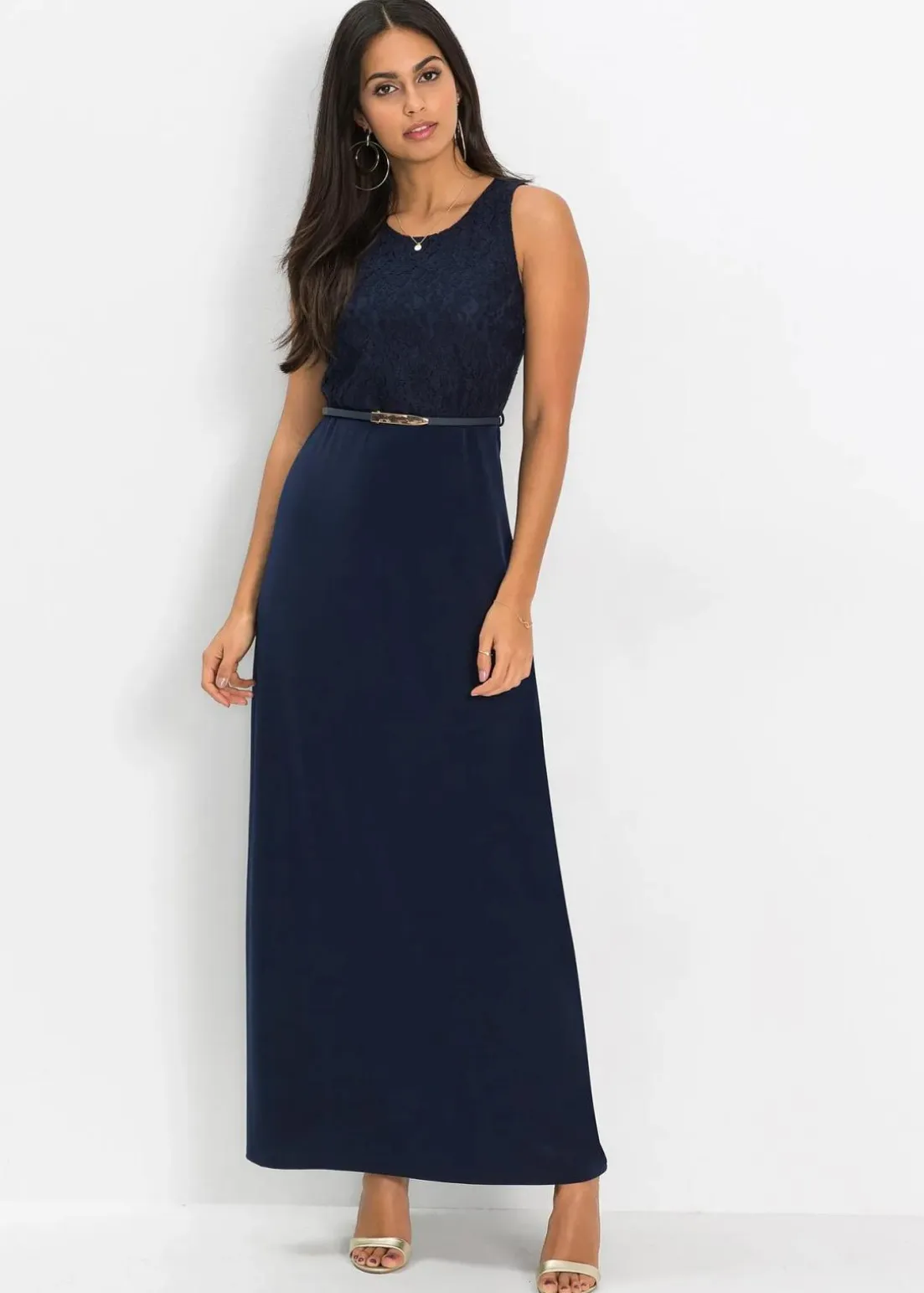 Abend-Maxikleid mit Gürtel (2-tlg.Set)