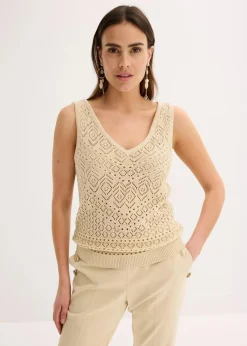 Ajour Stricktop mit Baumwollanteil