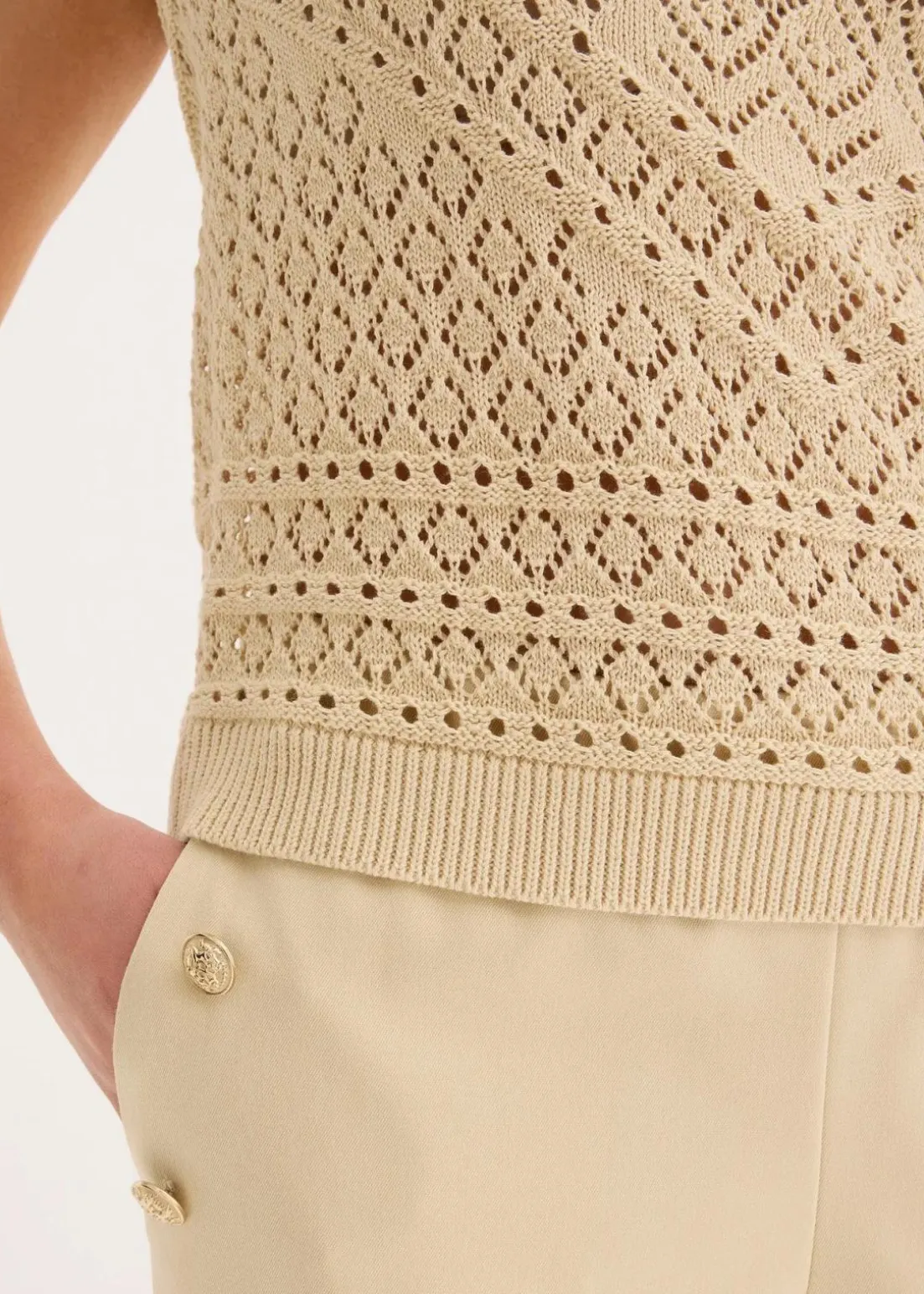 Ajour Stricktop mit Baumwollanteil