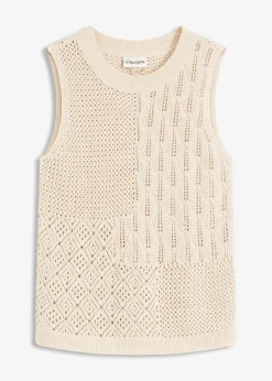 Ajour Stricktop mit metallisierenden Fasern