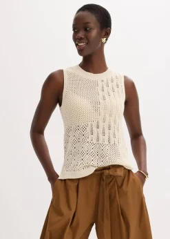 Ajour Stricktop mit metallisierenden Fasern