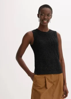 Ajour Stricktop mit metallisierenden Fasern