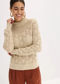 Ajour-Pullover aus Baumwolle