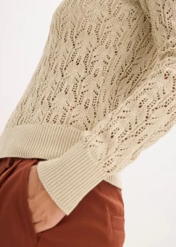 Ajour-Pullover aus Baumwolle