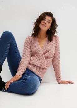 Ajour-Pullover in Wickeloptik