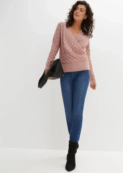 Ajour-Pullover in Wickeloptik