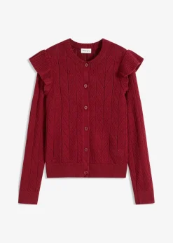 Ajour-Strickjacke aus Baumwolle