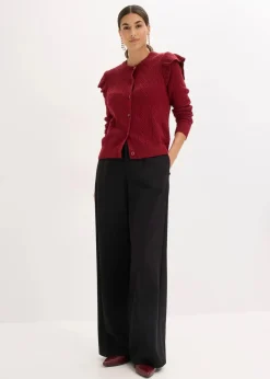 Ajour-Strickjacke aus Baumwolle