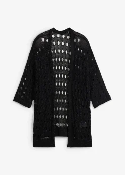 Ajour-Strickjacke mit Glitzergarn
