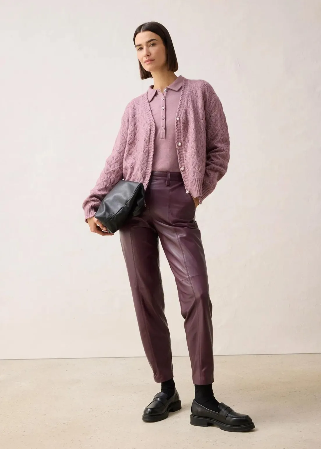 Ajour-Strickjacke mit Wolle