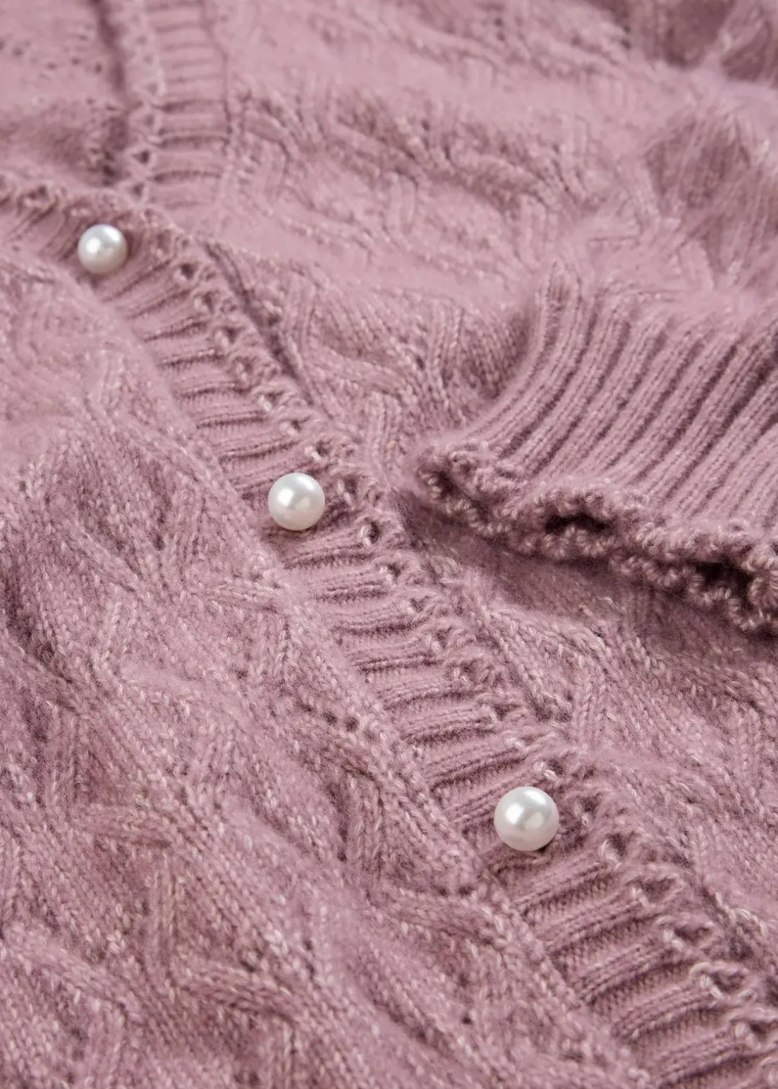 Ajour-Strickjacke mit Wolle