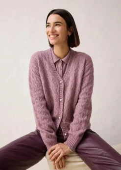 Ajour-Strickjacke mit Wolle