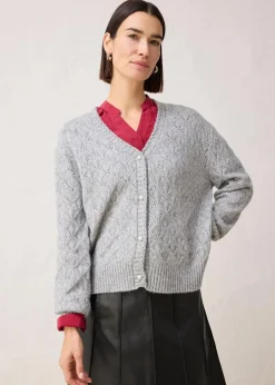 Ajour-Strickjacke mit Wolle