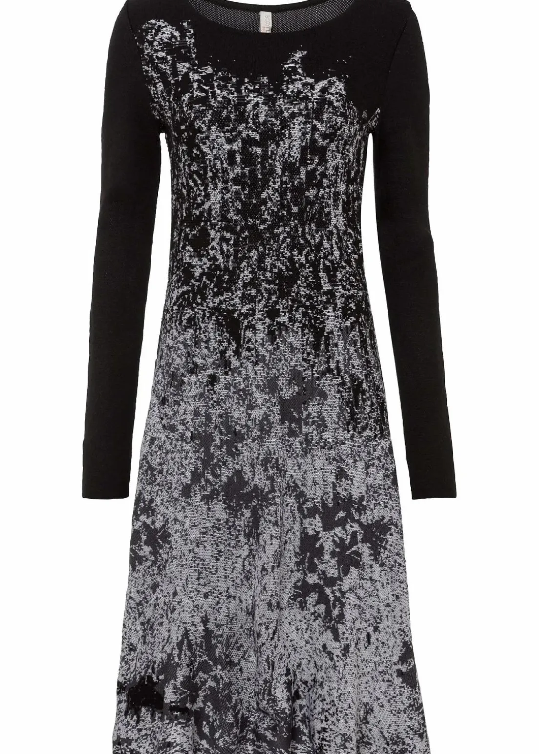 Ausgestelltes Jacquard-Strickkleid