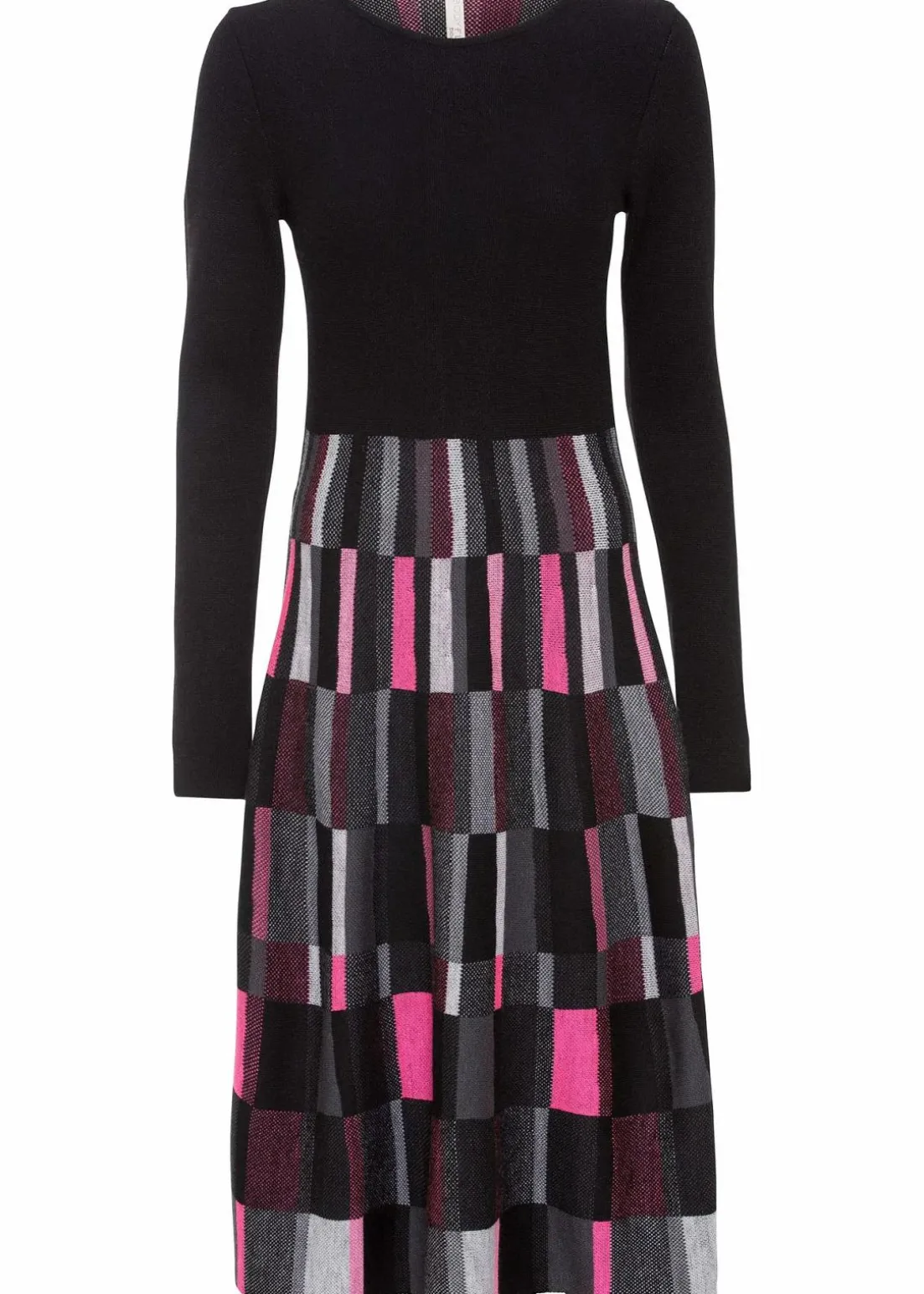 Ausgestelltes Jacquard-Strickkleid