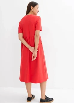 Ausgestelltes Jerseykleid aus schwerer Baumwolle