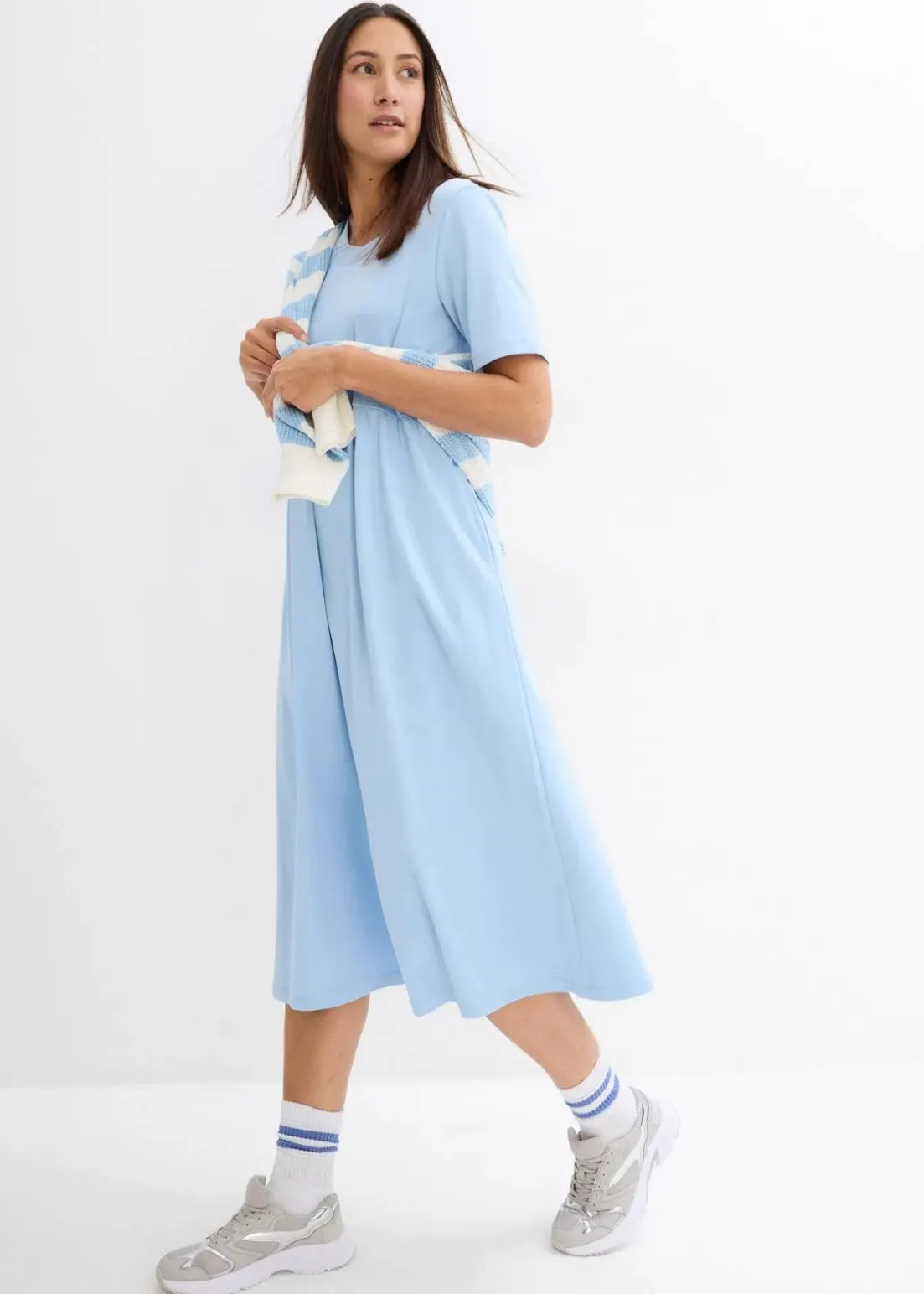 Ausgestelltes Jerseykleid aus schwerer Baumwolle