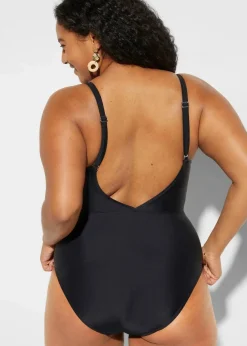 Badeanzug mit Cut-Out und Volants