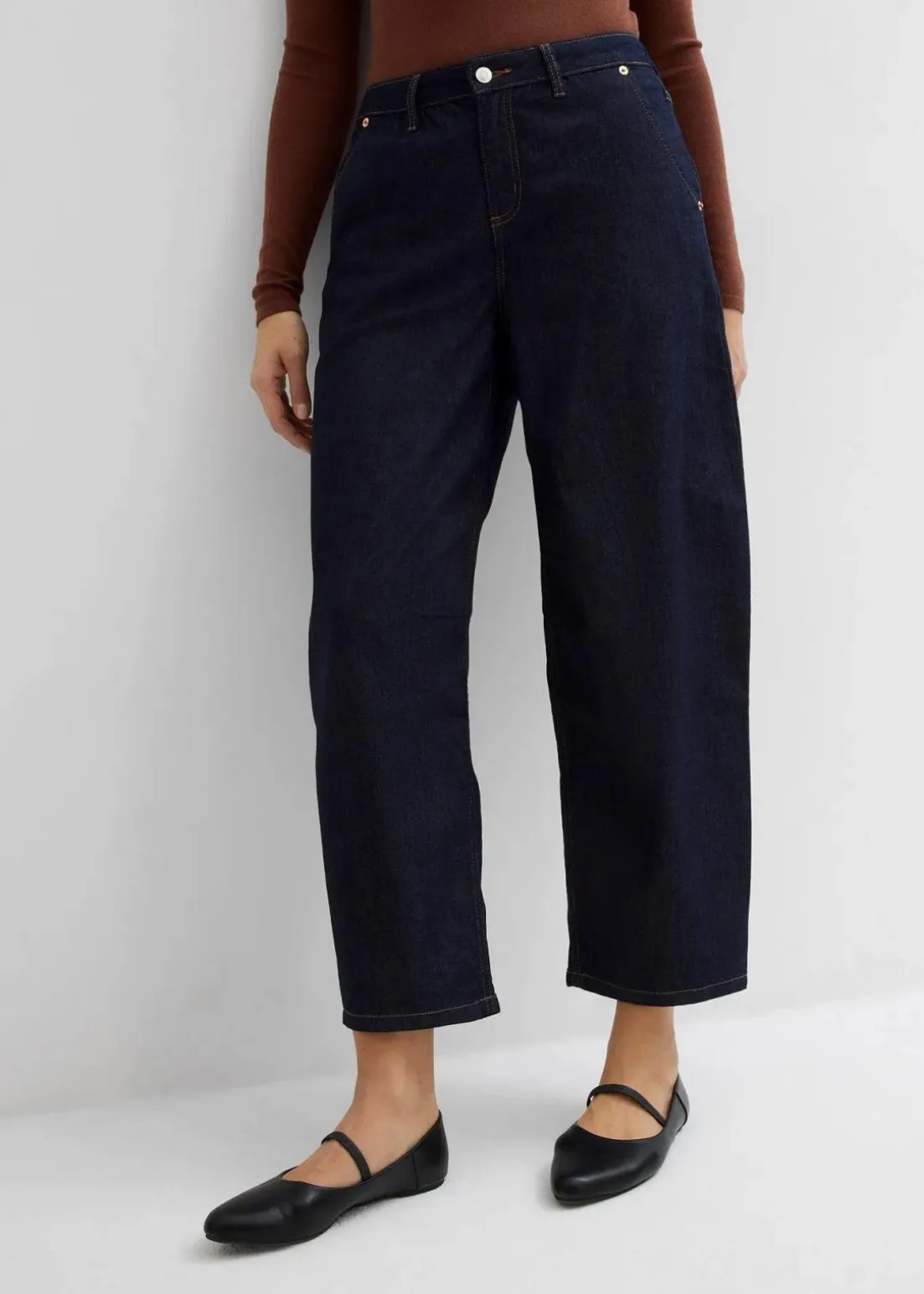 Balloon Jeans Mid Waist, cropped