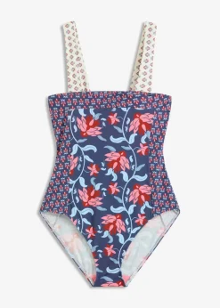 Bandeau-Badeanzug mit breiten Trägern