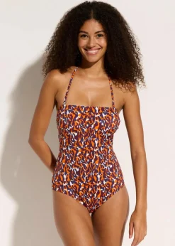 Bandeau-Badeanzug mit Multiway-Trägern