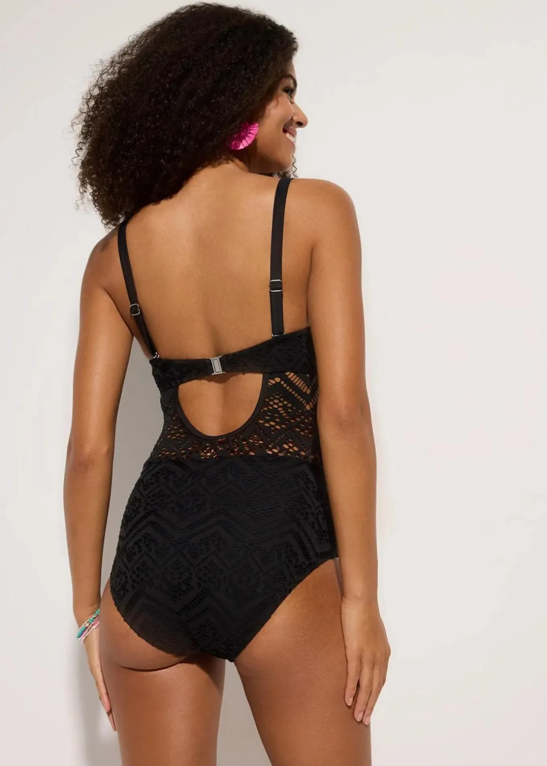 Bandeau-Badeanzug mit Spitze