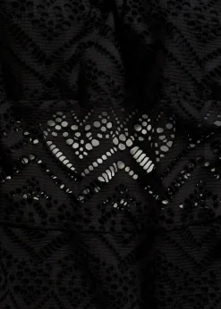 Bandeau-Badeanzug mit Spitze