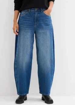 Barrel-Jeans High Waist, cropped