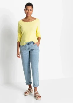 Barrel-Jeans, Mid Waist, Bequembund