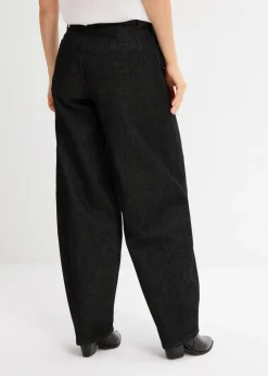Barrel-Jeans Mid Waist mit Gürtel