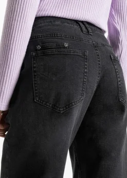 Barrel-Jeans, Mid Waist, Stretch