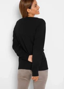 Basic Feinstrickjacke mit recycelter Baumwolle