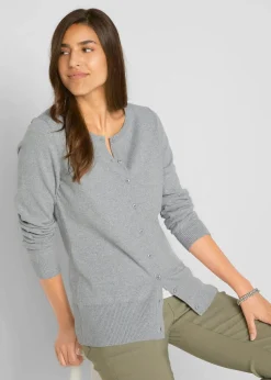 Basic Feinstrickjacke mit recycelter Baumwolle