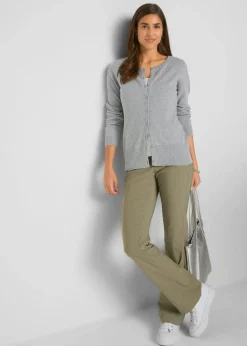 Basic Feinstrickjacke mit recycelter Baumwolle