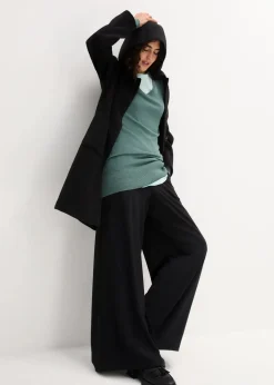 Basic Longpullover mit V-Ausschnitt