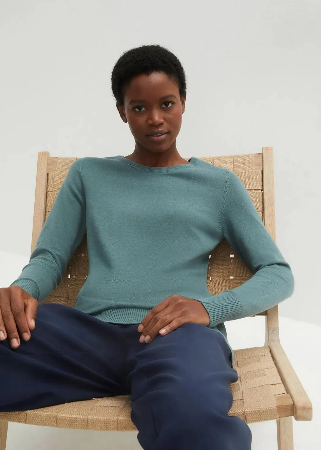 Basic Pullover mit recycelter Baumwolle