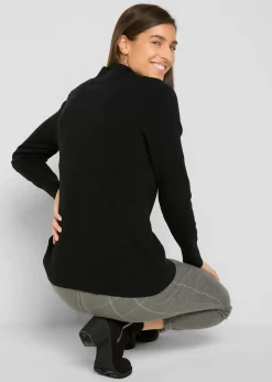 Basic Pullover mit Stehkragen mit recycelter Baumwolle