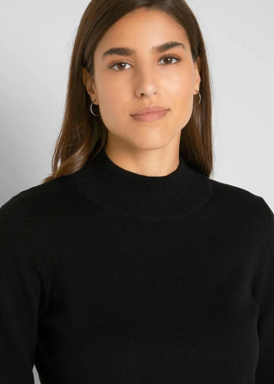 Basic Pullover mit Stehkragen mit recycelter Baumwolle