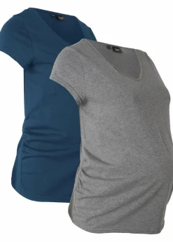 Basic Umstandsshirts aus Bio-Baumwolle, (2er-Pack)​
