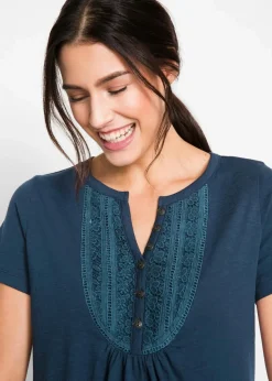 Baumwoll Flammgarn-Shirt, Kurzarm