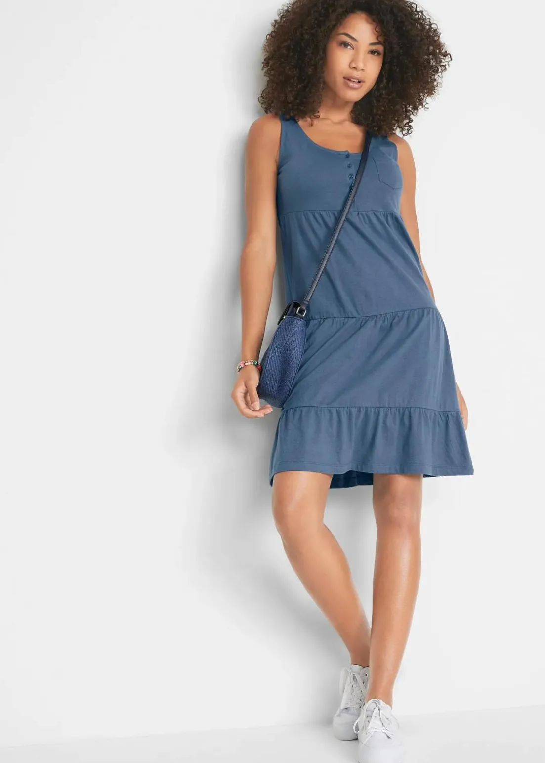 Baumwoll Jerseykleid, kurz