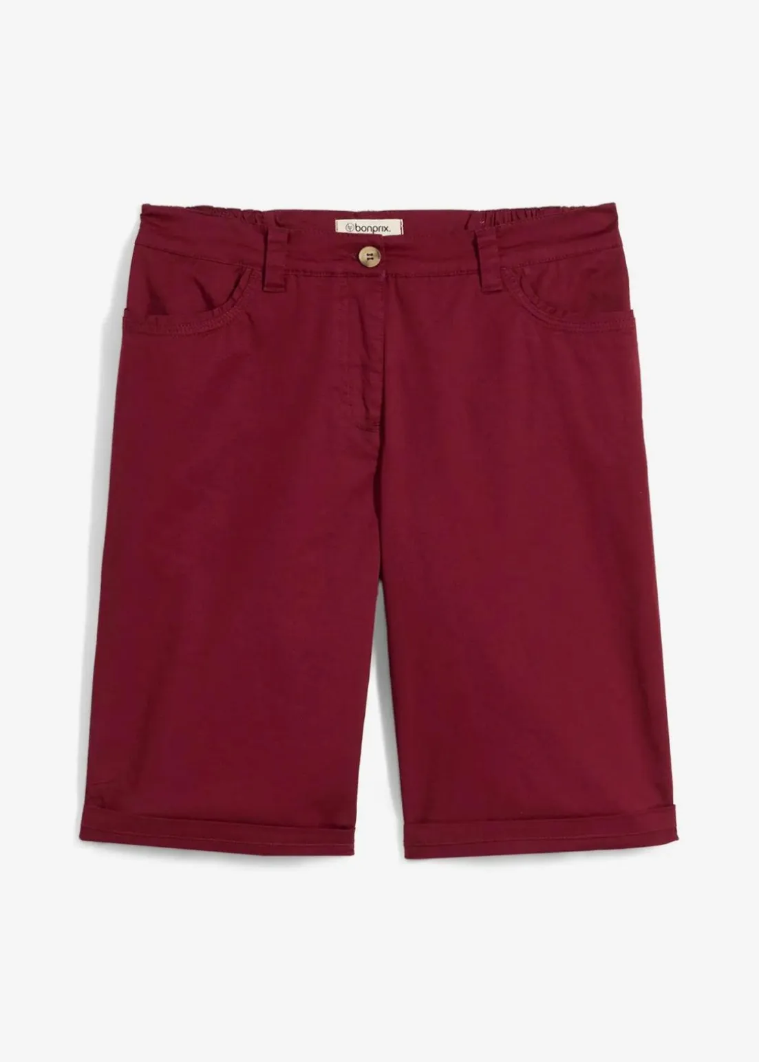 Baumwoll Papertouch-Bermuda mit Bequembund