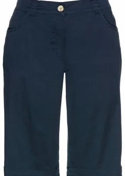 Baumwoll Papertouch-Bermuda mit Bequembund